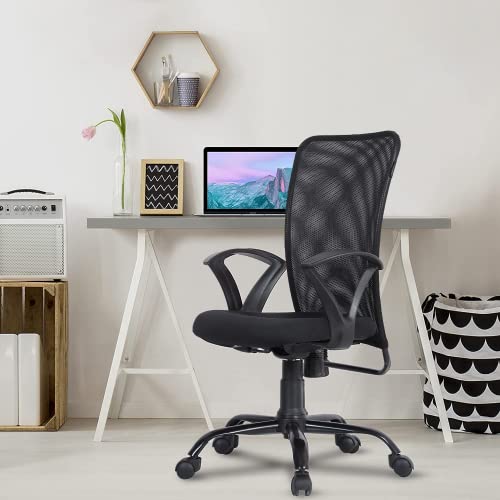 Seg shortcode gaming chair under 5000 Green Soul Seoul Office Chair, Mid Back Mesh Ergonomic Home Office Desk Chair with Comfortable & Spacious Seat, Rocking-tilt Mechanism & Heavy Duty Metal Base (Smart Black)