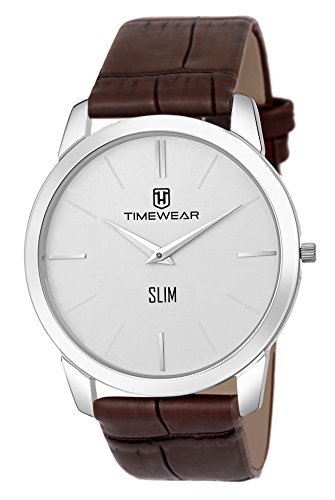 watch for men Rankmath FAQ Classic HTML TIMEWEAR Analog Slim Two Hands Brown Leather Strap Watch for Men