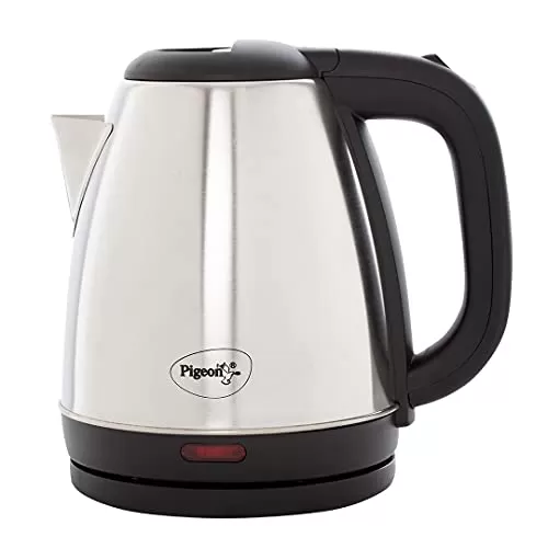Pigeon Amaze Plus Electric Kettle (14289) with Stainless Steel Body, 1.5 litre, used for boiling Water, making tea and coffee, instant noodles, soup etc. 1500 Watt (Silver)