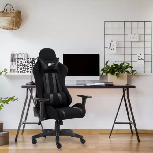 Seg shortcode best gaming chair under 15000 Green Soul Beast Racing Edition Ergonomic Gaming Chair with Premium Fabric & PU Leather, Adjustable Neck & Lumbar Pillow, 3D Adjustable Armrests & Strong Nylon Base (Full Black)