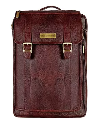 Micro data faq laptop stand BAG JACK - Natural Grain Leather | Handcrafted | Eltanin | Stand Alone | Men Office Leather Laptop Bag | 14.1/16 Inch | (Brown)