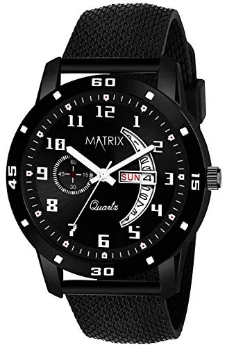 watch for men Rankmath FAQ Classic HTML Matrix Day & Date Display Analog Wrist Watch for Men & Boys (Black)