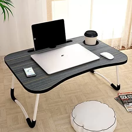 Micro data faq laptop table TOCS Bed Study Table Portable Wood Multifunction Laptop-Table Lapdesk for Children Bed Foldabe Table Work Office Home with Tablet Slot & Cup Holder Bed Study Table Brown Coloured (Black, Pack of 1)