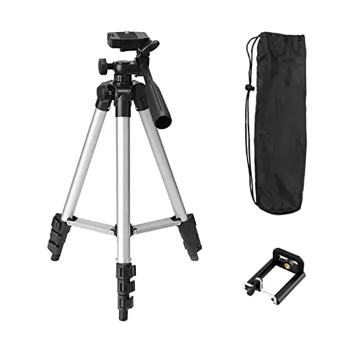 Micro data faq mobile stand Tygot Adjustable Aluminium Alloy Tripod Stand Holder for Mobile Phones & Camera, 360 mm -1050 mm, 1/4 inch Screw + Mobile Holder Bracket
