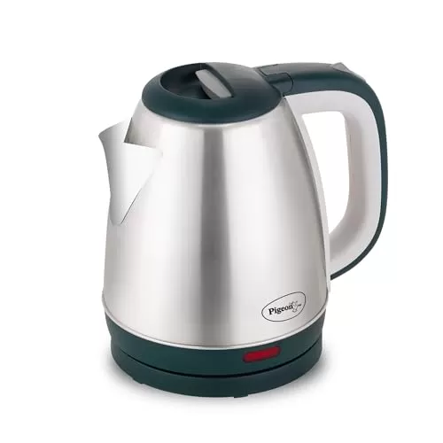 (Refurbished) Pigeon by Stovekraft Hot Plus Electric Kettle (16245) with Stainless Steel Body, 1.5 litre, used for boiling Water, making tea and coffee, instant noodles, soup etc. (Green)